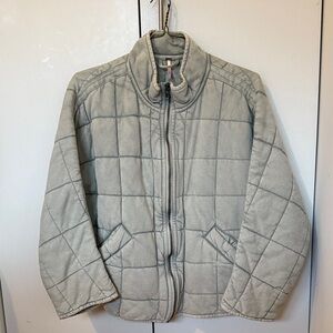 Dolman Quilted Knit Jacket Zip-Up